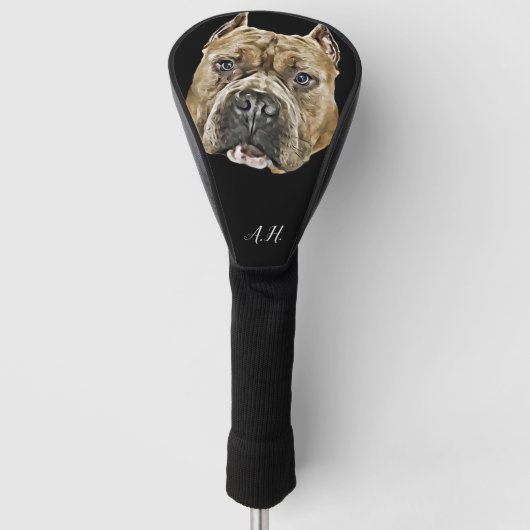 Amerikaanse Bully pitbull dog monogrammen Golfheadcover (Voorkant)