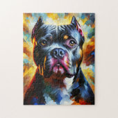 Amerikaanse Bully Pitbull Hond Acryl Kunstprint Legpuzzel (Verticaal)