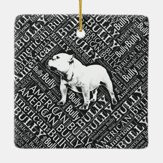 Amerikaanse Bully Word Art Keramisch Ornament (Achterkant)