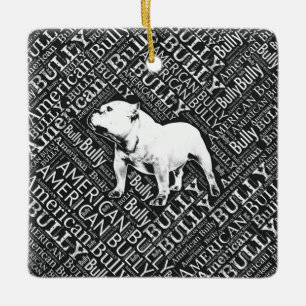Amerikaanse Bully Word Art Keramisch Ornament