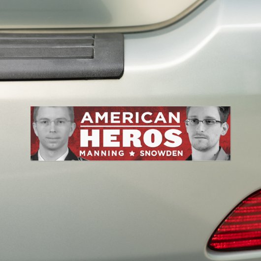 Amerikaanse Bumpersticker Heros - Snowden / Mannin (Op auto)