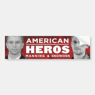 Amerikaanse Bumpersticker Heros - Snowden / Mannin