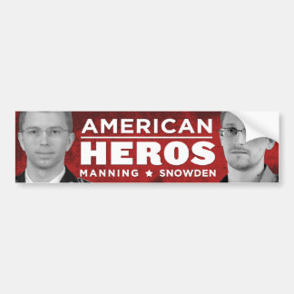 Amerikaanse Bumpersticker Heros - Snowden / Mannin