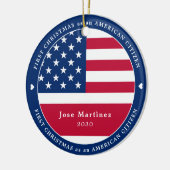 Amerikaanse Burger Custom Patriottische Eerste Ker Keramisch Ornament (Links)