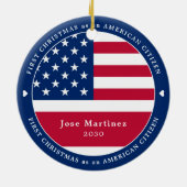 Amerikaanse Burger Custom Patriottische Eerste Ker Keramisch Ornament (Achterkant)