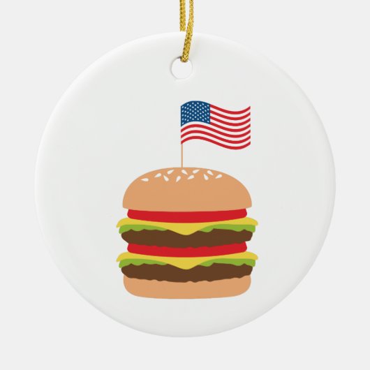 Amerikaanse Burger Keramisch Ornament (Voorkant)