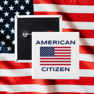 Amerikaanse Burger Krachtige Amerikaanse Vlag Knop Vierkante Button 5,1 Cm