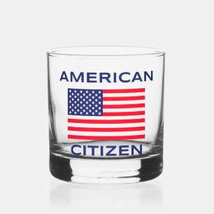 Amerikaanse Burger Krachtige Vlag van de VS Rots G Whisky Glas