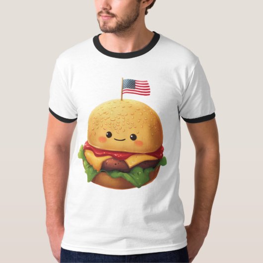 Amerikaanse Burger T-shirt (Voorkant)