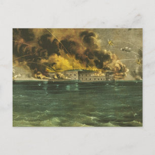 Amerikaanse Burgeroorlog Bombardement Fort Sumter Briefkaart