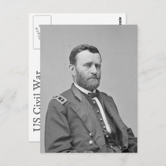 Amerikaanse burgeroorlog: General Ulysses S Grant Briefkaart (Voorkant / Achterkant)
