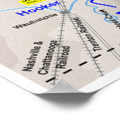 Amerikaanse burgeroorlog in Chattanooga 1863 Poster (Hoek)