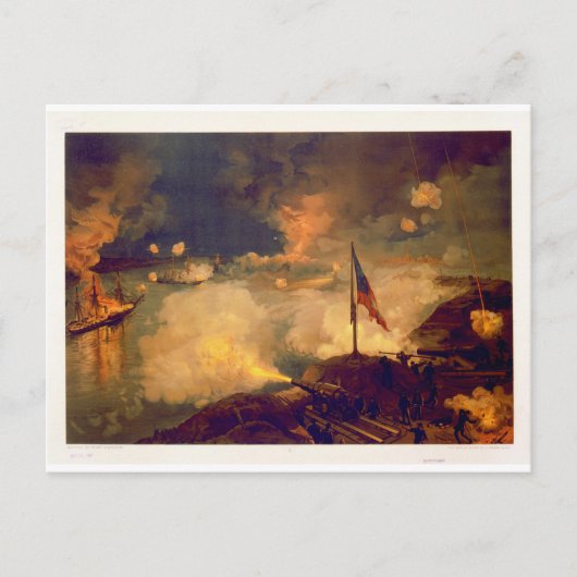 Amerikaanse burgeroorlog in Port Hudson Briefkaart (Voorkant)