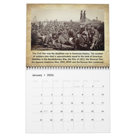 Amerikaanse Burgeroorlog Kalender (Jan 2026)