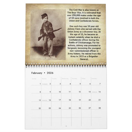 Amerikaanse Burgeroorlog Kalender (Feb 2026)