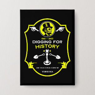 Amerikaanse Burgeroorlog Metaaldetectie Club  Button