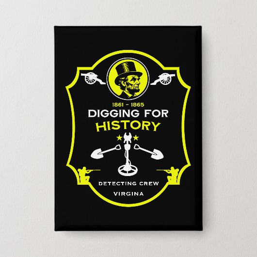 Amerikaanse Burgeroorlog Metaaldetectie Club Button (Voorkant)