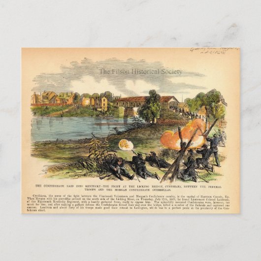 Amerikaanse Burgeroorlog Morgan's Raid in Kentucky Briefkaart (Voorkant)