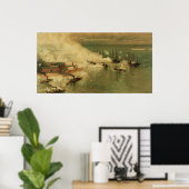 Amerikaanse Burgeroorlog Slag bij Mobile Bay door  Poster (Thuiskantoor)