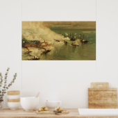 Amerikaanse Burgeroorlog Slag bij Mobile Bay door  Poster (Keuken)