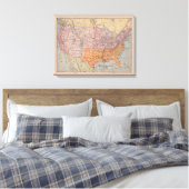  Amerikaanse Burgeroorlog Tijdperk Kaart 1861 Canvas Afdruk (Insitu (Slaapkamer))