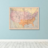 Amerikaanse Burgeroorlog Tijdperk Kaart 1861 Canvas Afdruk (Insitu (Houten vloer))