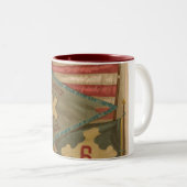  Amerikaanse Burgeroorlog Vermont-brigade-banner Tweekleurige Koffiemok (Voorkant rechts)