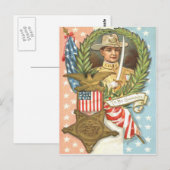 Amerikaanse Burgeroorlog Vlag Cavalerie Krans Briefkaart (Voorkant / Achterkant)