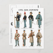 Amerikaanse burgeroorlogsuniformen briefkaart (Voorkant / Achterkant)
