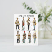 Amerikaanse burgeroorlogsuniformen briefkaart (Staand voorkant)