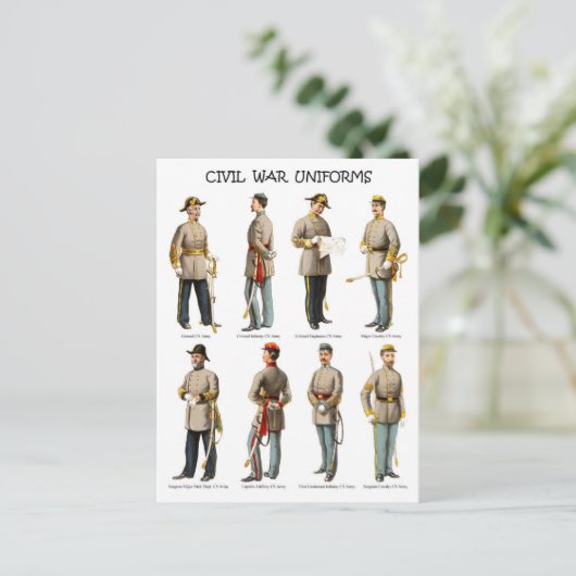 Amerikaanse burgeroorlogsuniformen briefkaart (Staand voorkant)