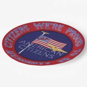 Amerikaanse burgers, Borden van de Blue-Red-Paper- Papieren Bordje