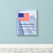 Amerikaanse Burgerschapsonderscheiding met Datum v Canvas Afdruk (Insitu (Houten vloer))