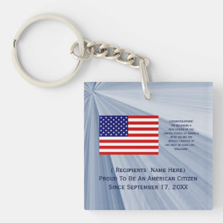 Amerikaanse Burgerschapsonderscheiding met Datum v Sleutelhanger