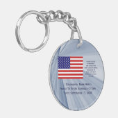 Amerikaanse Burgerschapsonderscheiding met Datum v Sleutelhanger (Voorkant Links)