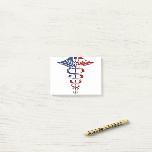 Amerikaanse Caduceus Post-it® Notes (Op bureau)