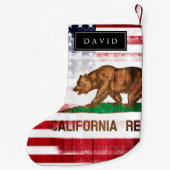 Amerikaanse Californische vlag | Aangepaste naam Kleine Kerstsok (Achterkant)