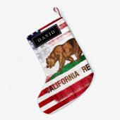 Amerikaanse Californische vlag | Aangepaste naam Kleine Kerstsok (Achterkant (Hangend))