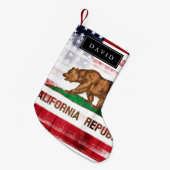 Amerikaanse Californische vlag | Aangepaste naam Kleine Kerstsok (Voorkant (Hangend))