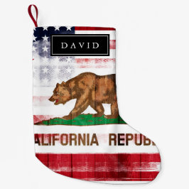 Amerikaanse Californische vlag | Aangepaste naam Kleine Kerstsok