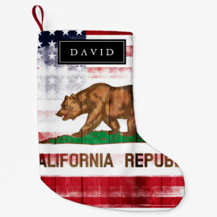 Amerikaanse Californische vlag   Aangepaste naam Kleine Kerstsok