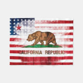 Amerikaanse Californische vlag | Hout en schildpad Fleece Deken (Voorkant (Horizontaal))