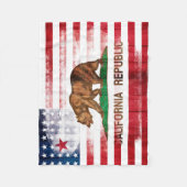 Amerikaanse Californische vlag | Hout en schildpad Fleece Deken (Voorkant)