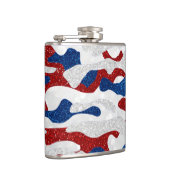 Amerikaanse Camo 4 juli Glitter Heupfles (Rechts)