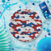 Amerikaanse Camo 4 juli Glitter Papieren Bordje (Feest)