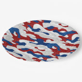 Amerikaanse Camo 4 juli Glitter Papieren Bordje (Gekanteld)