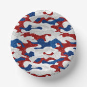 Amerikaanse Camo 4 juli glitter Papieren Kommen (Voorkant)
