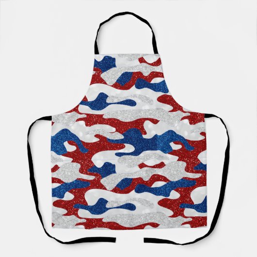 Amerikaanse Camo 4 juli Glitter Schort (Voorkant)
