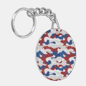 Amerikaanse Camo 4 juli Glitter Sleutelhanger (Voorkant Links)