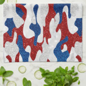 Amerikaanse Camo 4 juli Glitter Theedoek (Gevouwen)